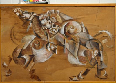 Leone che attacca un cavallo da Georgy Bogdanovich Yakulov