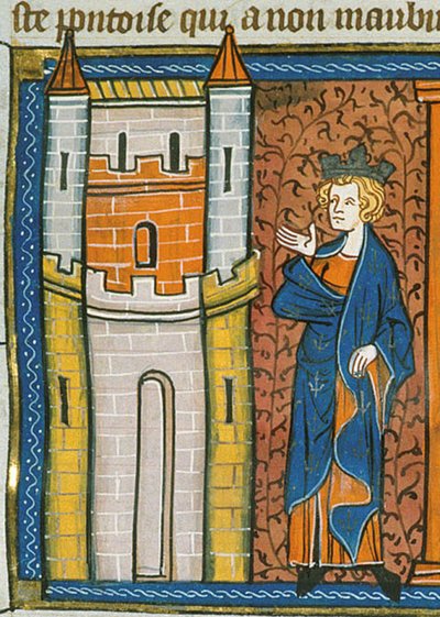 Luigi IX davanti alla fortezza, da Chroniques de France ou de St Denis, XIV secolo (22690438696) da Georgia Levan Ramishvili from Tbilisi