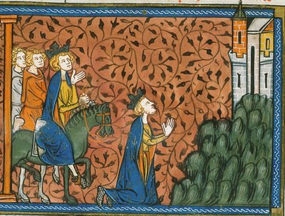 Luigi IX in pellegrinaggio a Nazareth, da Chroniques de France ou de St Denis, XIV secolo (22528526100) da Georgia Levan Ramishvili from Tbilisi