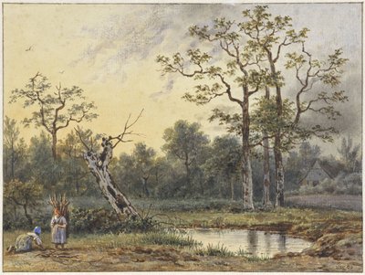 Paesaggio con due raccoglitrici di legna da Georgius Jacobus Johannes van Os