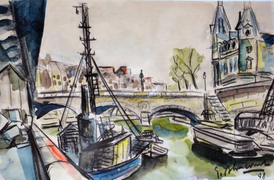 La Senna a Parigi, 1948 da Gerald Bloncourt