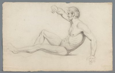 Nudo maschile seduto, con braccio alzato da Gerard Allebé