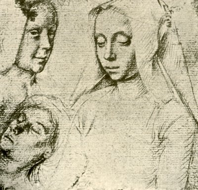 Tre teste femminili, fine XV-inizio XVI secolo, 1908 da Gerard David