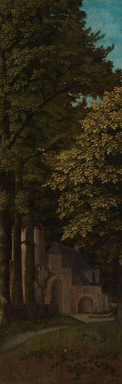 Veduta in una foresta, ala sinistra esterna di un trittico, c.1505-c.1515 da Gerard David
