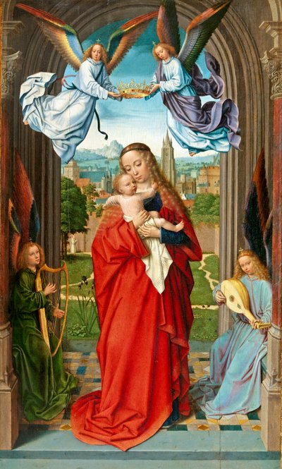 Vergine e Bambino con quattro angeli da Gerard David