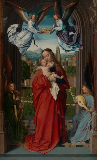 Vergine e Bambino con quattro angeli da Gerard David