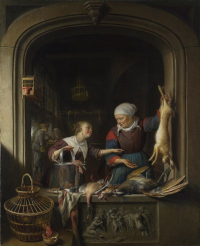 Un negozio di pollame, c. 1670 da Gerrit Dou