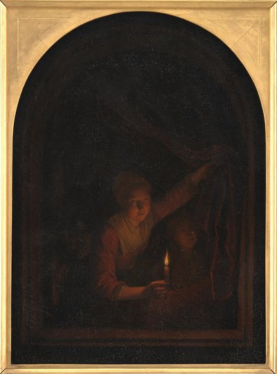Ragazza con una candela da Gerrit Dou