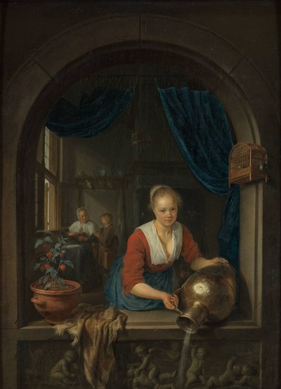 Cameriera alla finestra da Gerrit Dou