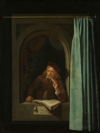 Uomo che Fuma una Pipa da Gerrit Dou