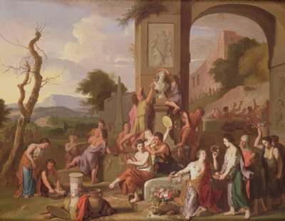 Una festa sacrificale tra le rovine da Gerard Hoet