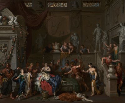 La morte di Cleopatra, c.1700-10 da Gerard Hoet
