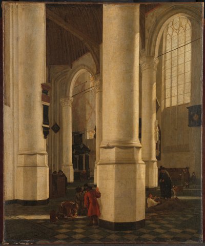 Interno della Oude Kerk a Delft, con la tomba del vice ammiraglio Pieter Pietersz Heijn da Gerard Houckgeest (attributed to)