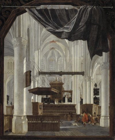Interno della Sint Gertrudiskerk a Bergen op Zoom da Gerard Houckgeest