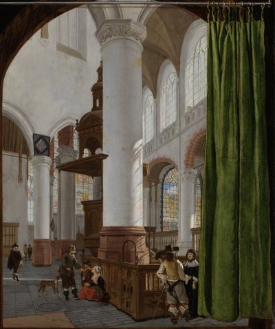 Interno della Oude Kerk a Delft, 1654 da Gerard Houckgeest