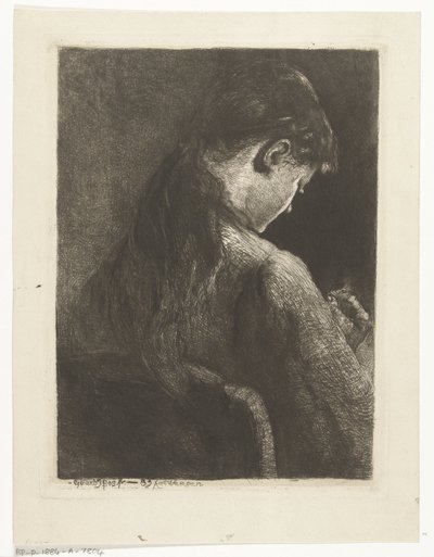 Ragazza seduta vista di spalle da Gerard Jan Bos