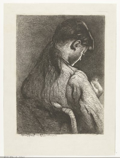 Ragazza seduta, vista di schiena da Gerard Jan Bos