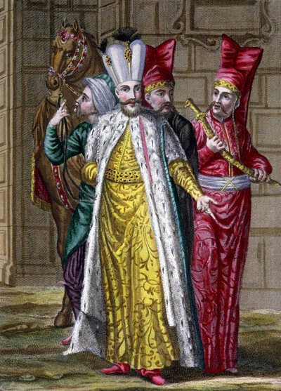 Abito cerimoniale del sultano da Gerard Jean Baptiste Scotin