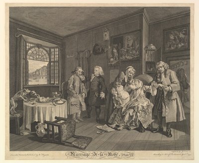 Il matrimonio alla moda, Tavola VI da Gerard Jean Baptiste Scotin