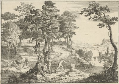 Paesaggio con bagnanti e pescatori da Gerard Melder