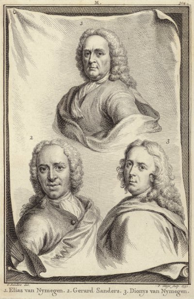 Ritratti di Elias van Nijmegen, Gerard Sanders e Dionys van Nijmegen da Gerard Sanders