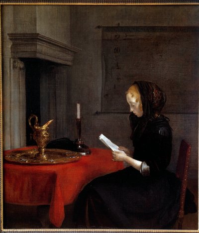 Donna che legge una lettera da Gerard ter Borch