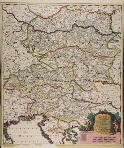 Circuli Austriaci orientalior pars in qua Austria propria et ab ea dependentes tum ducatus Stiriae, Carintiae, Carniolae tum comitatus hisce inclusi Cillensis et Goritiae singuli subdivisi da Gerard Valck