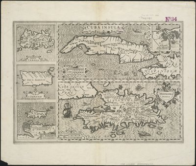 Cuba Insula; Hispaniola Insula, inciso da Hendrik Hondius da Gerard after Mercator