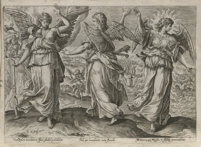 Gli angeli Taedkiel, Piel e Mittaron da Gerard de Jode