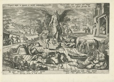 Padre Tempo tra scene di cattiva condotta (Moraliserende allegorieën op de tijd) da Gerard de Jode