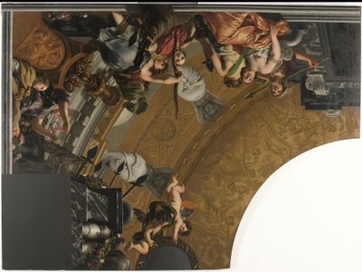 Parte (in alto a sinistra) di un affresco sul soffitto con la rappresentazione principale Diana e le sue compagne da Gerard de Lairesse