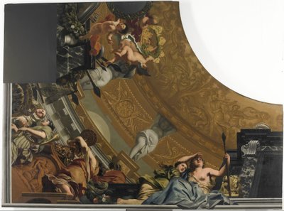 Parte (in basso a sinistra) di un affresco sul soffitto con Diana e le sue compagne da Gerard de Lairesse