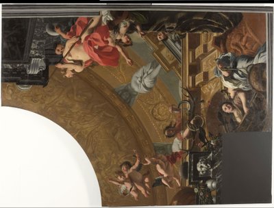 Parte (in alto a destra) di un affresco sul soffitto con Diana e le sue compagne da Gerard de Lairesse