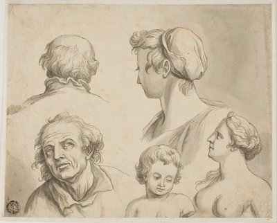 Schizzi di cinque busti da Gerard de Lairesse