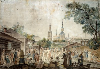 Un bagno curativo a Mosca, 1790 da Gerard de la Barthe