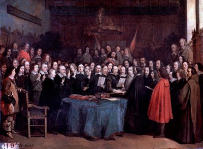 Trattato di Münster da Gerard ter (after) Borch or Terborch