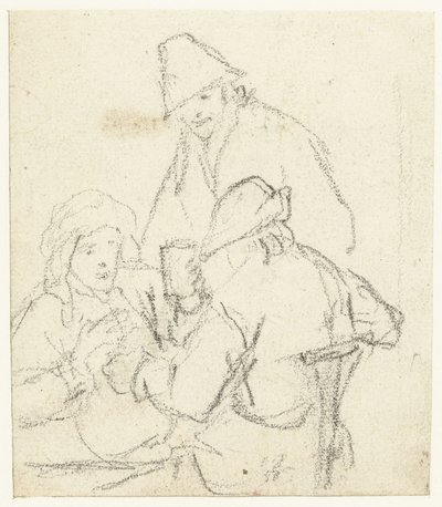 Tre contadini che bevono intorno a un tavolo da Gerard ter Borch (II) (possibly)