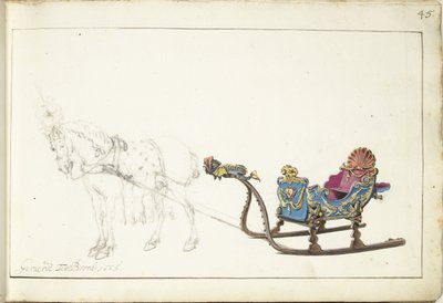 Cavallo e slitta da Gerard ter Borch (II) (signed by artist)