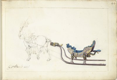 Cavallo e slitta da Gerard ter Borch (II) (signed by artist)