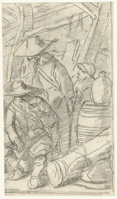 Tre uomini in un campo militare da Gerard ter Borch (II)