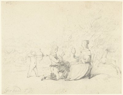Signore inginocchiato davanti a una dama da Gerard ter Borch (II)