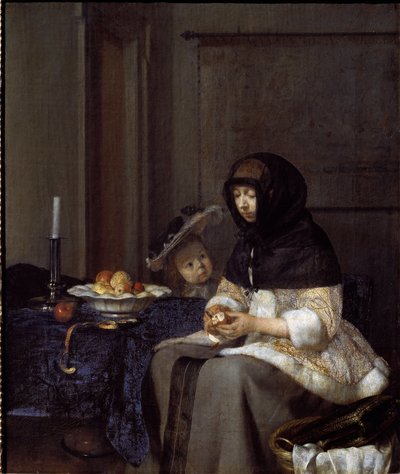Una madre che sbuccia una mela da Gerard ter Borch