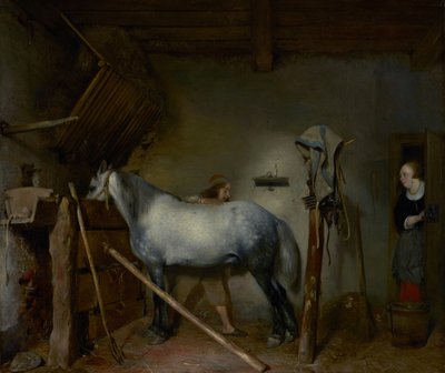 Scuderia per cavalli da Gerard ter Borch