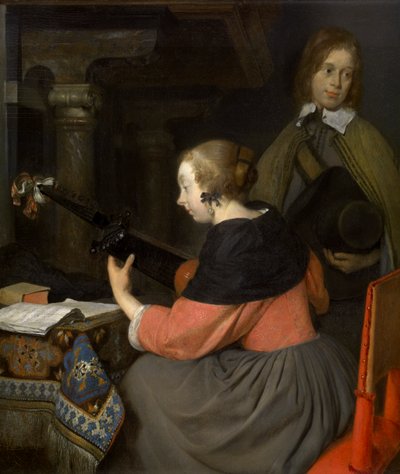 Un suonatore di liuto da Gerard ter Borch or Terborch