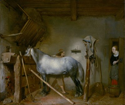 Cavallo in una stalla, c.1652-54 da Gerard ter Borch
