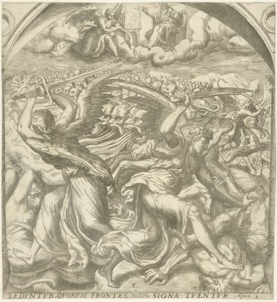 Quattro angeli della morte uccidono il popolo dopo il sesto squillo di tromba da Gerard van Groeningen