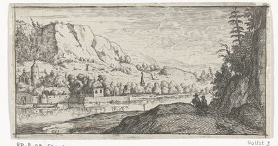 Fiume in un paesaggio montano da Gerard van Honthorst