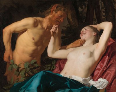 Satiro e ninfa da Gerard van Honthorst