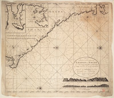 Carta del Golfo di Guinea, Africa, inizio XVIII secolo (incisione) da Gerard van Keulen