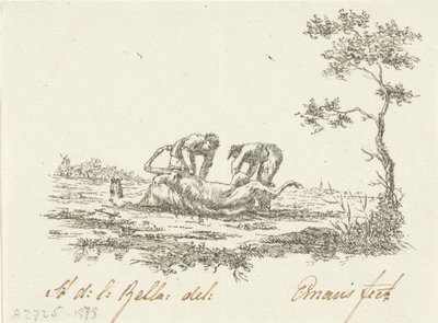 Due scuoiatori di cavalli da Gerardus Emaus de Micault (signed by artist)